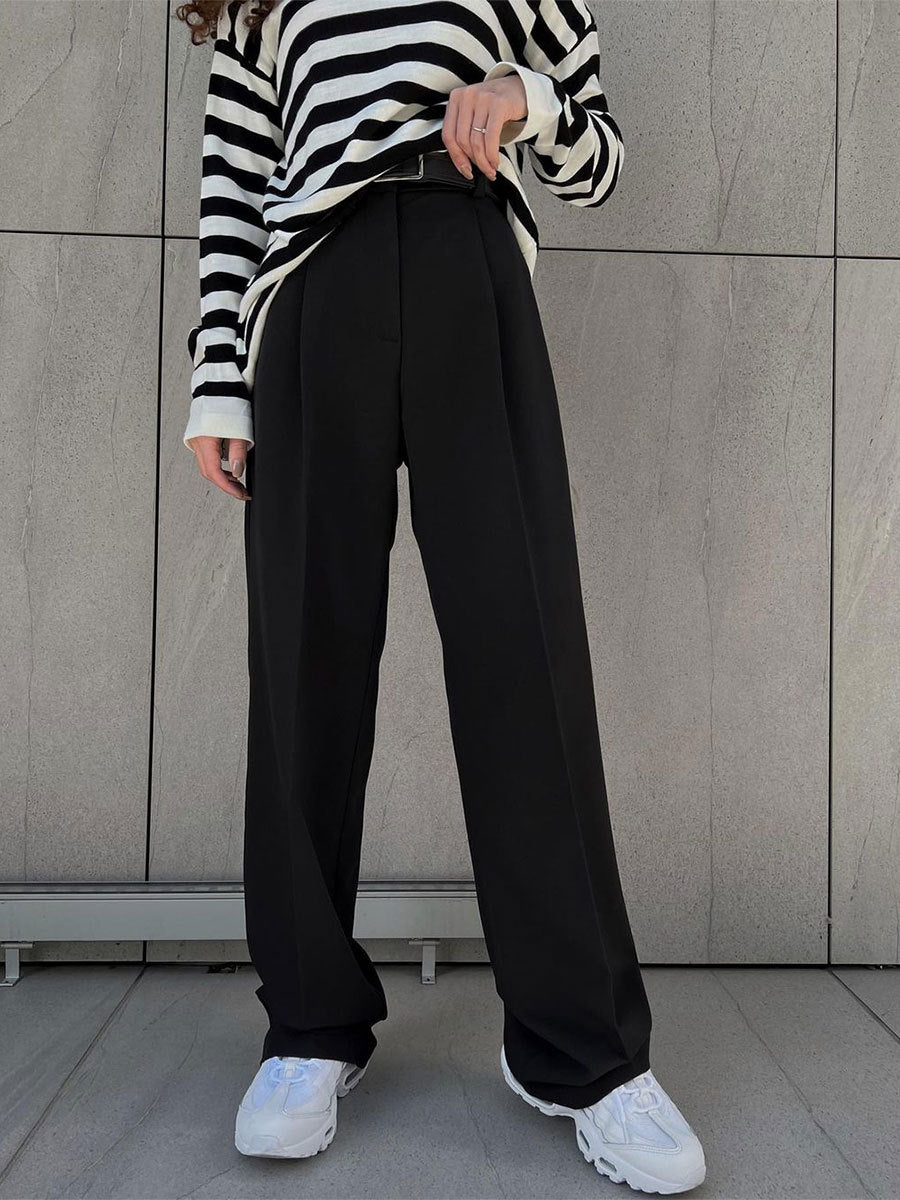 Casual High-Waist Wide-Leg Trousers for Women