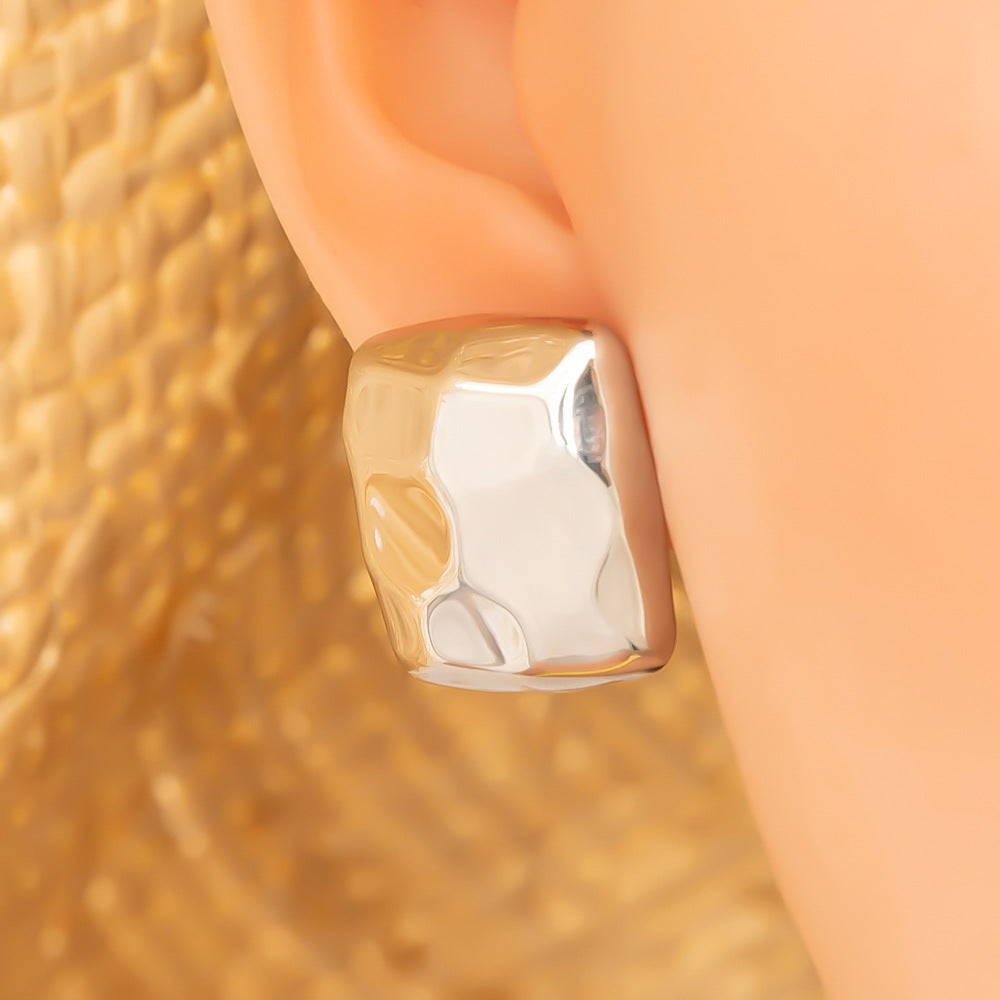 Fashionable Butterfly Bow Stainless Steel Earrings with 18K Gold Plating