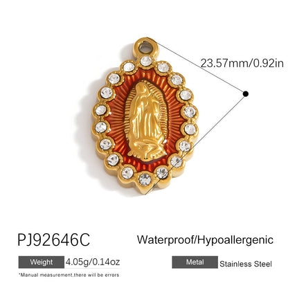 Colorful Oil-Drop Fish Heart Pendant Steel DIY Jewelry Accessories