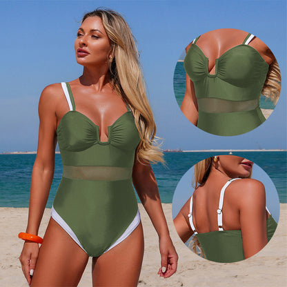 New Women'S One-Piece Swimwear With Mesh Inserts