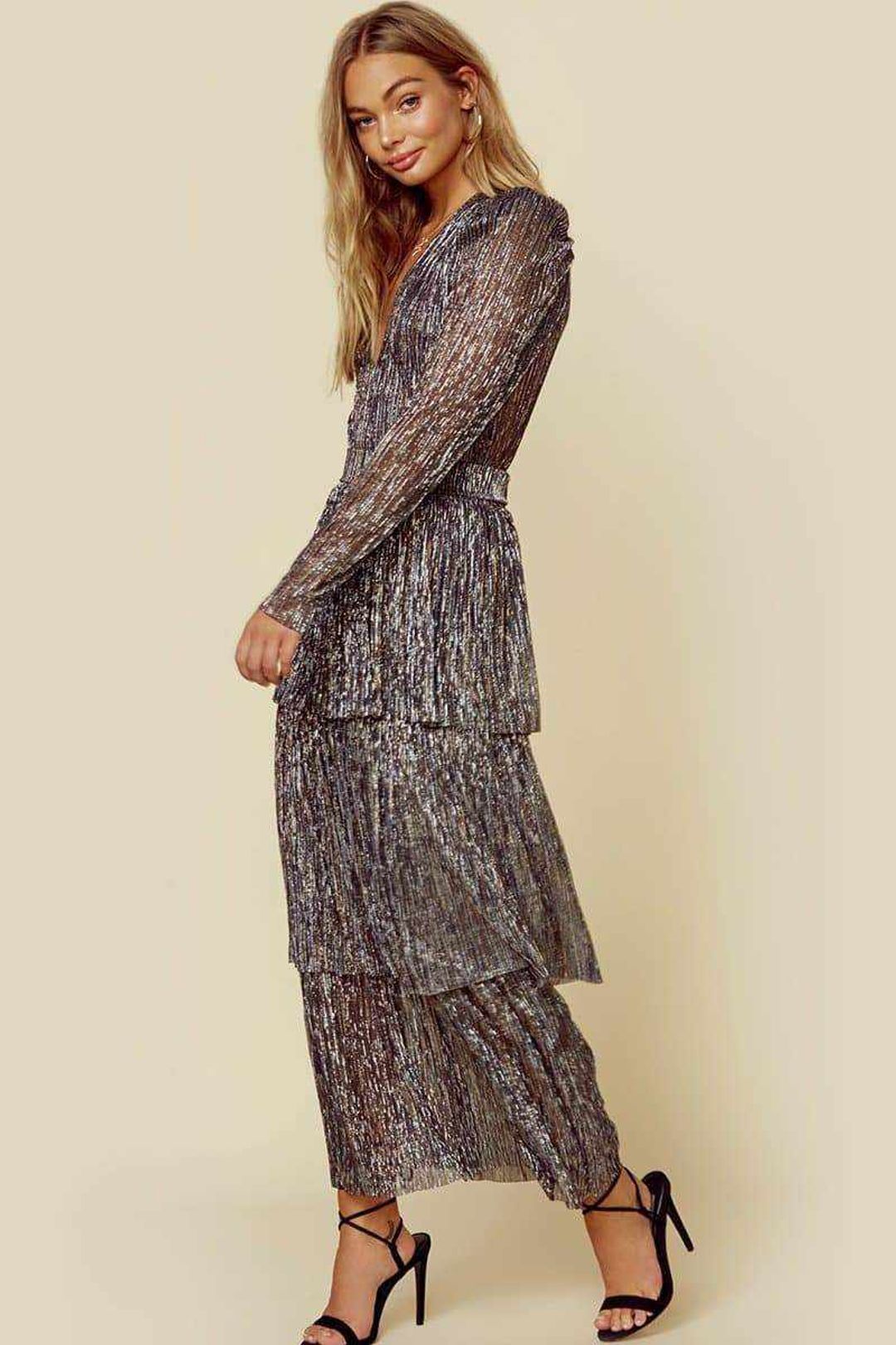 Elegant Black Floral Maxi Dress With High Waist
