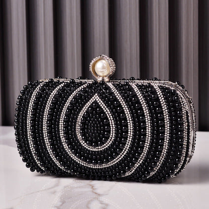 Pearl Detail Retro Clutch Bag for Women