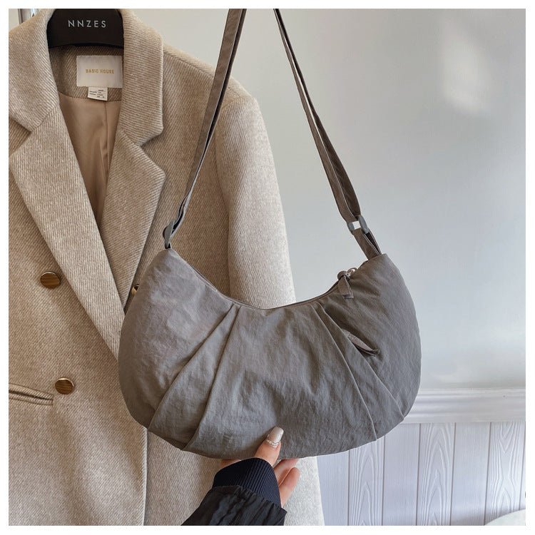 Minimalist Solid Color Dumpling Underarm Bag