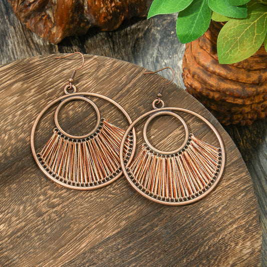 Handcrafted Bohemian Circular Earrings Vintage Style