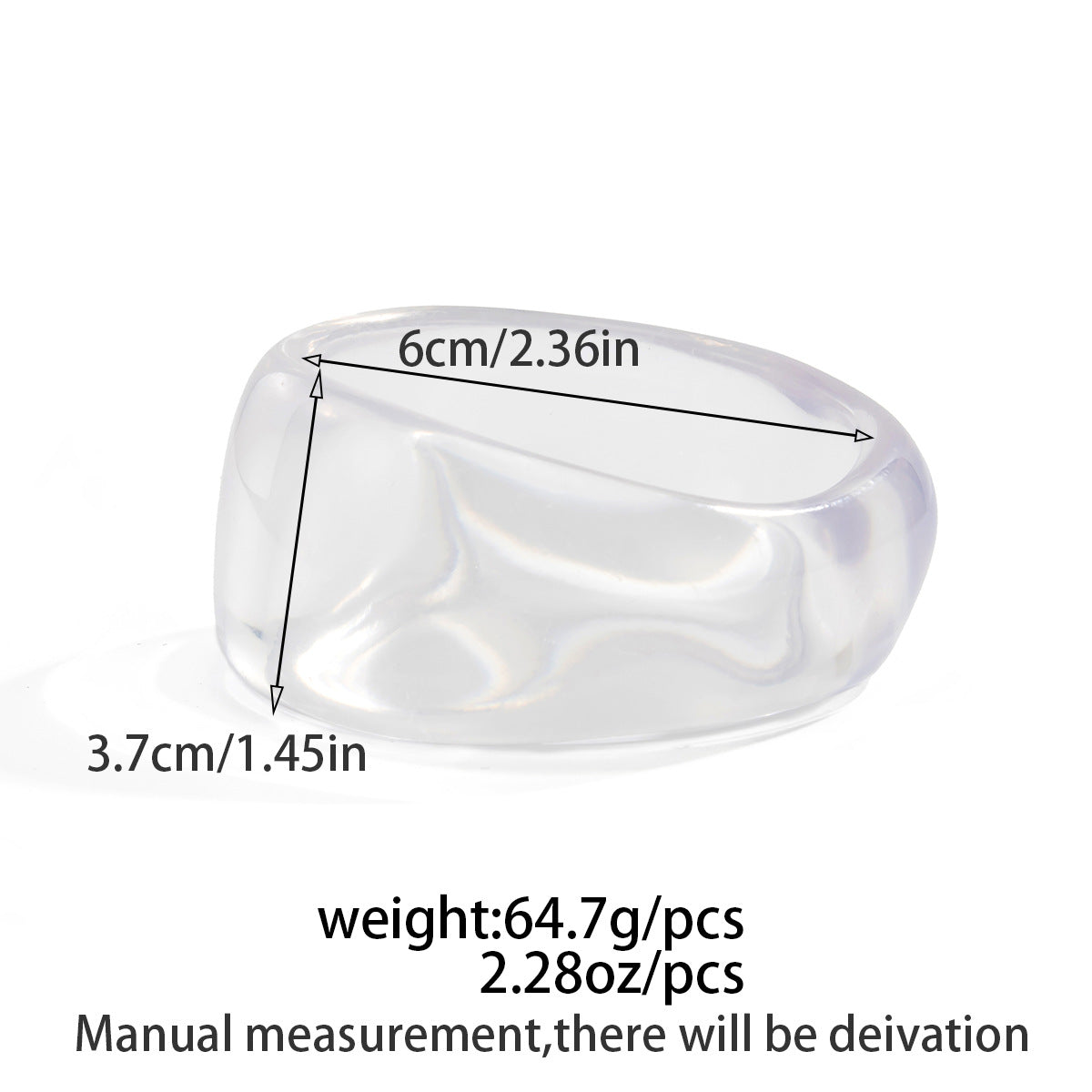 Trendy Clear Acrylic Wide Cuff Bracelet Irregular Geometric Design