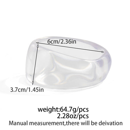 Trendy Clear Acrylic Wide Cuff Bracelet Irregular Geometric Design