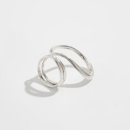 Exaggerated Spiral Water Drop Open Cuff Bracelet Set