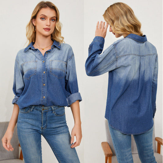 Fashion Casual Polo Denim Jacket