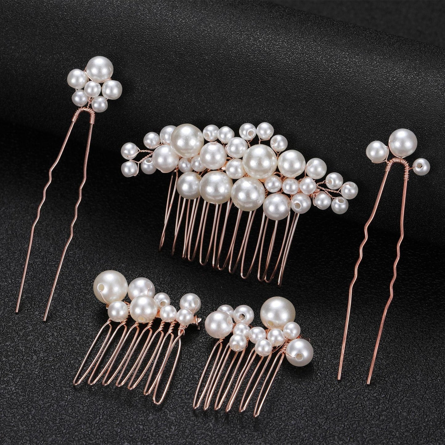 Retro Baroque Pearl Hair Fork Wedding Hair Accessories Set