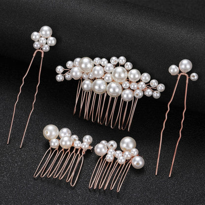 Retro Baroque Pearl Hair Fork Wedding Hair Accessories Set
