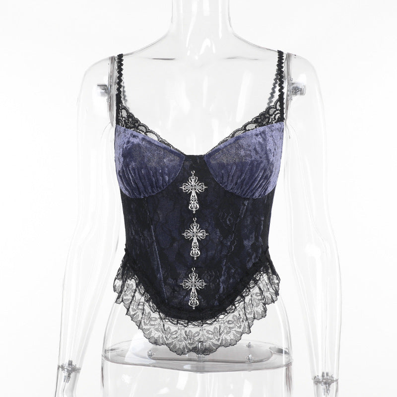 Rose Lace Camisole Sexy Style Bodycon Top