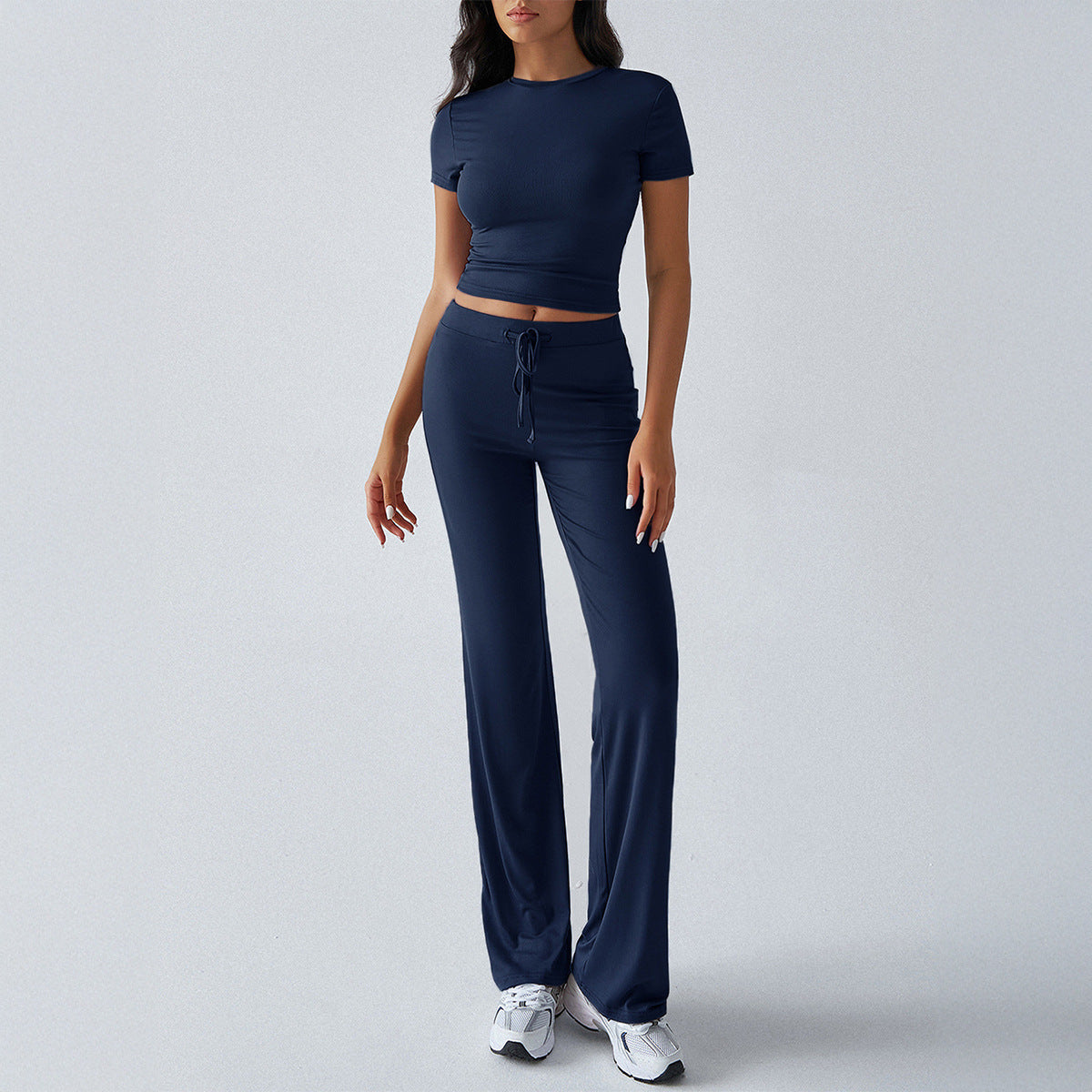Elegant Solid Color Casual Set for Women