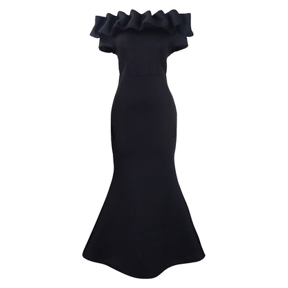 Elegant Off-Shoulder Mermaid Maxi Dress Casual Gown