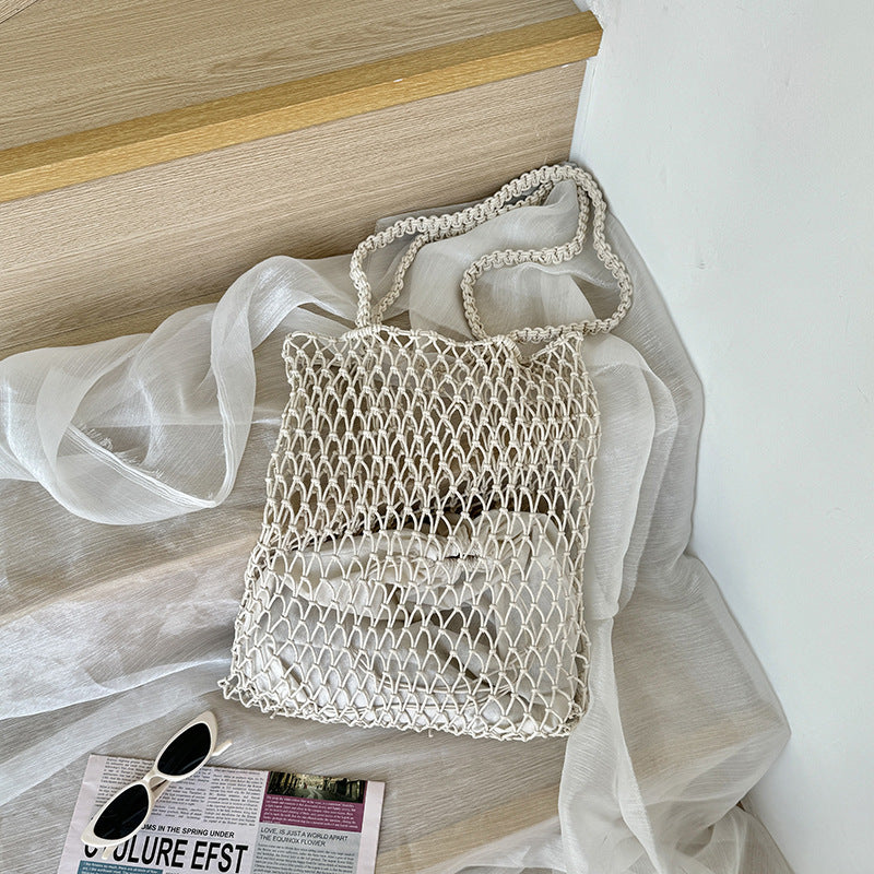 Trendy Woven Tote Bag Stylish Casual Vacation Handbag
