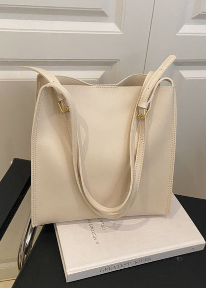 Structured PU Leather Tote With Shoulder Strap