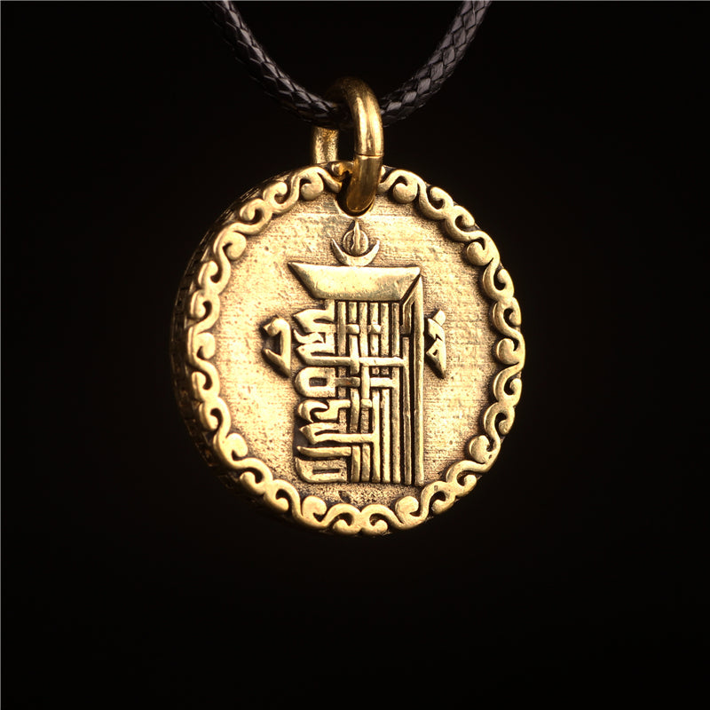 Original Nepal Tibet Retro National Style Brass Buddha'S 10-Phase Free Personality Necklace Pendant For Men And Women