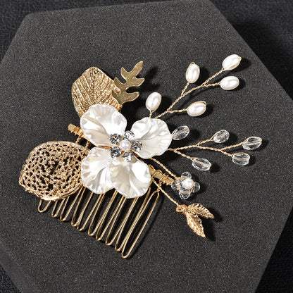 Gold Leaf Hair Comb Bridal Accessories