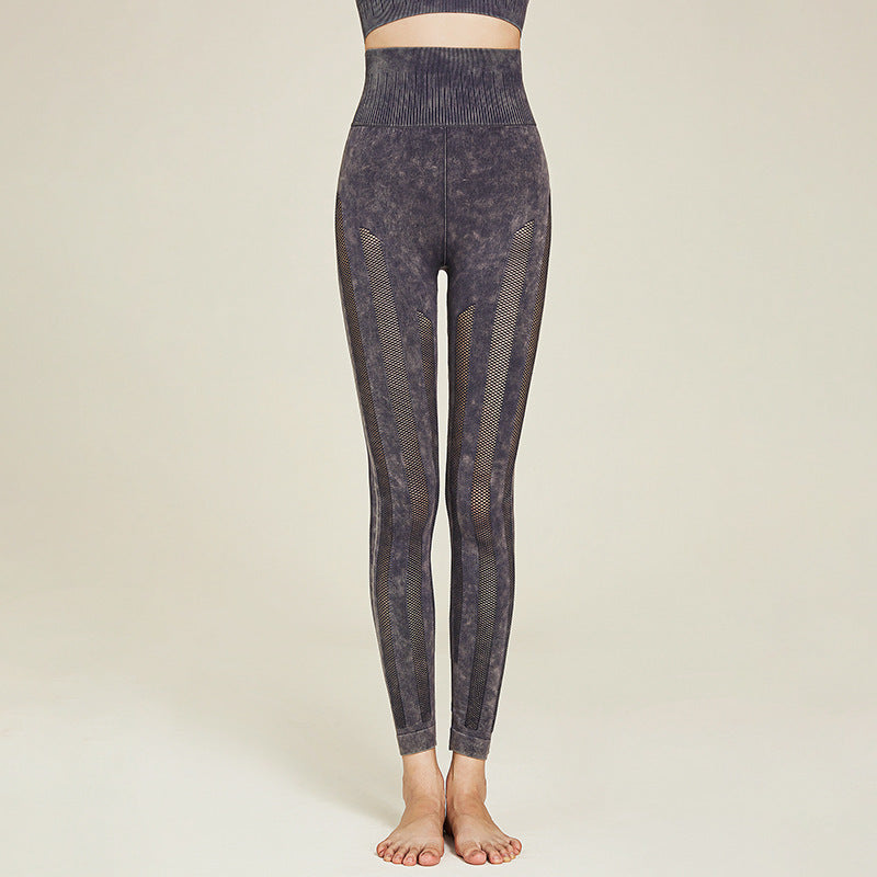 Solid Color Seamless Wash Yoga Pants Women'S Sports Tights