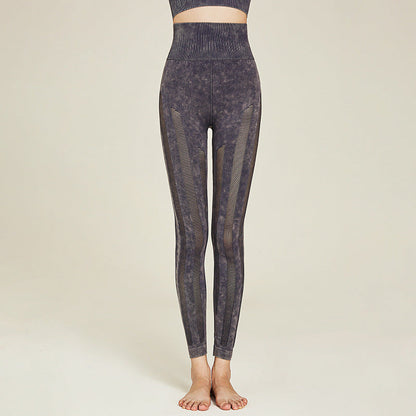 Solid Color Seamless Wash Yoga Pants Women'S Sports Tights