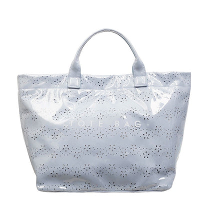Women's Floral Cutout PVC Tote Bag Stylish Commuter Bag