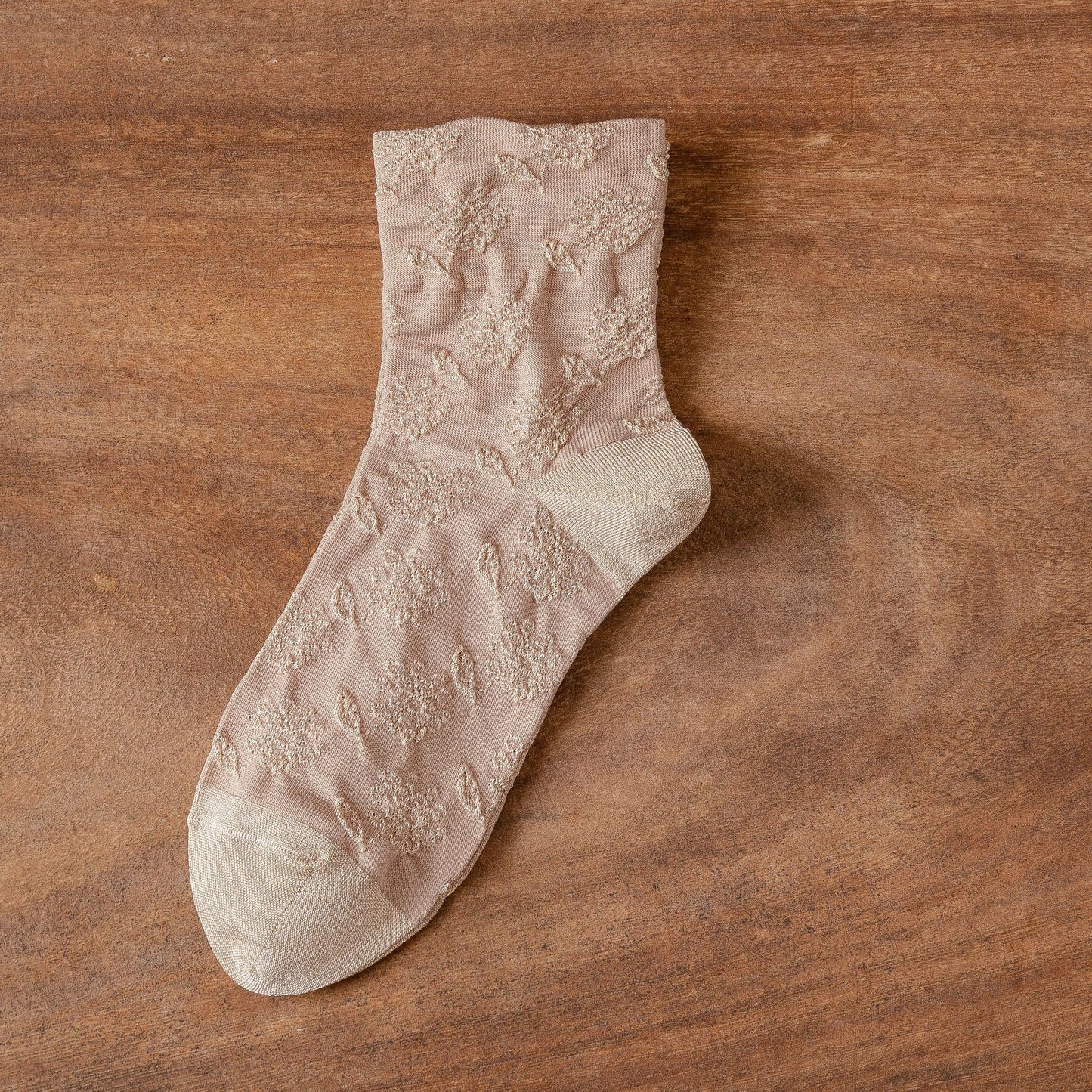 Rufia - Embossed Wide-Cuff Mid-Calf Socks