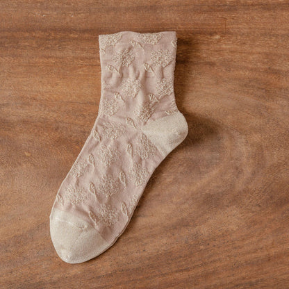 Rufia - Loose Vintage Embroidered Floral Socks