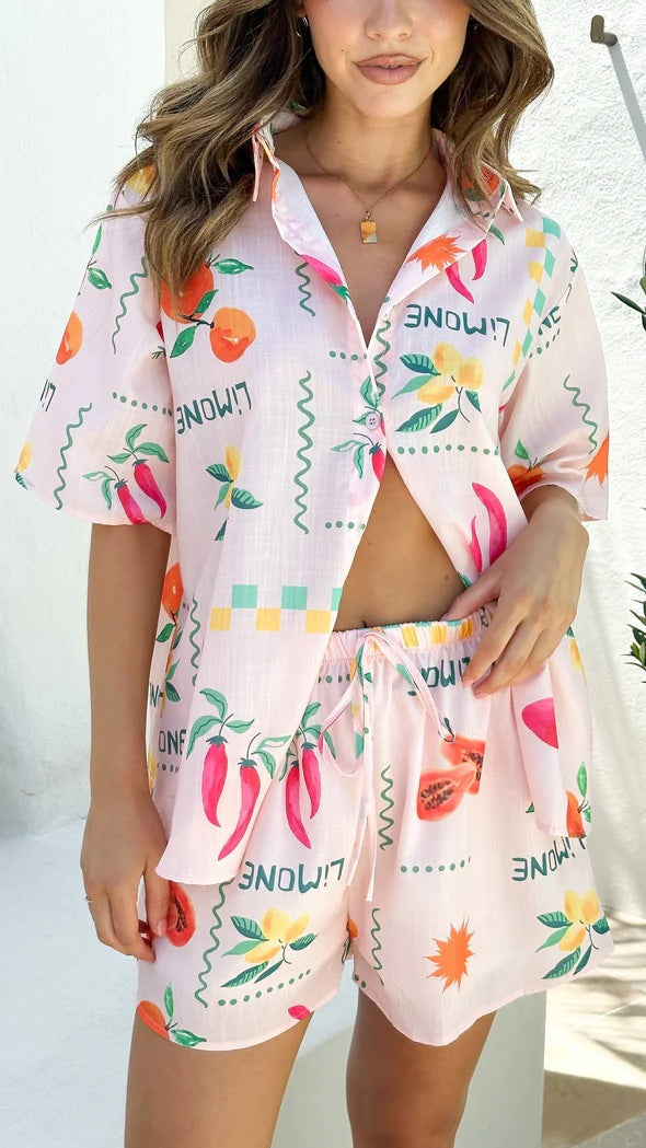 Fashionable Casual Printed Cardigan Set for Women