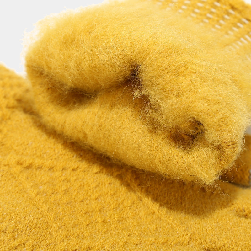Winter Knit Thick Warm Scarf Hat Gloves Set