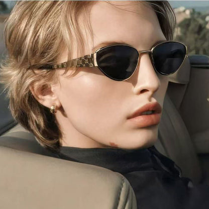 Retro Cat Eye Sunglasses Stylish Metal Frame UV400 Protection