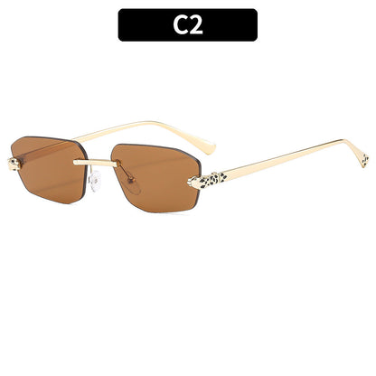 Trendy Fashion Frameless Leopard Sunglasses for Men and Women