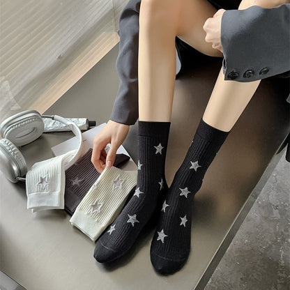 Star Simple Ribbed Daily Socks