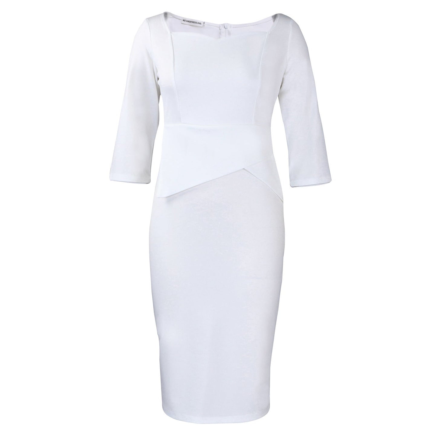 Elegant Solid Color Bodycon Pencil Dress