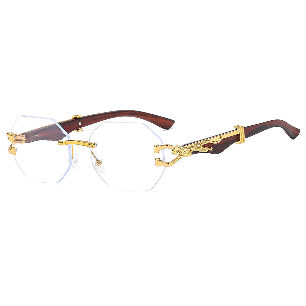Trendy Square Frame Sunglasses With Leopard Print Edge