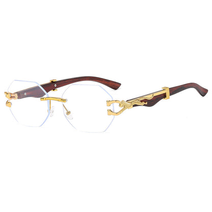 Trendy Square Frame Sunglasses With Leopard Print Edge