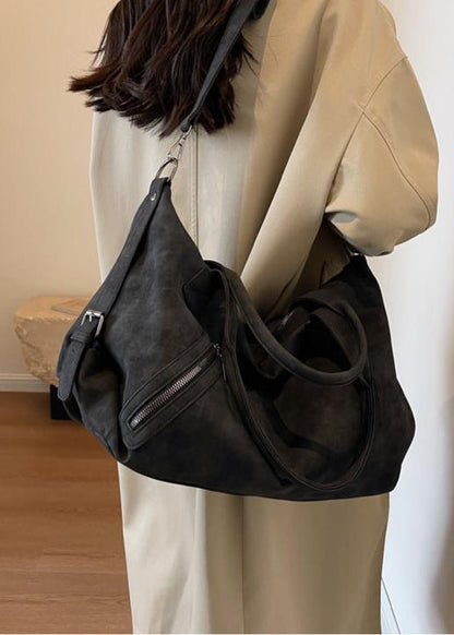 Leather Shoulder Bag Vintage Style With Multiple Compartments
