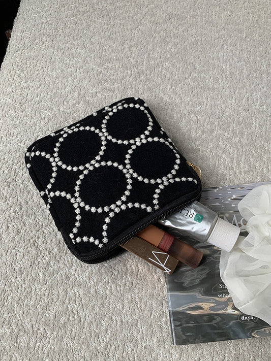 Embroidered Makeup Bag Retro Coin Purse Storage Pouch