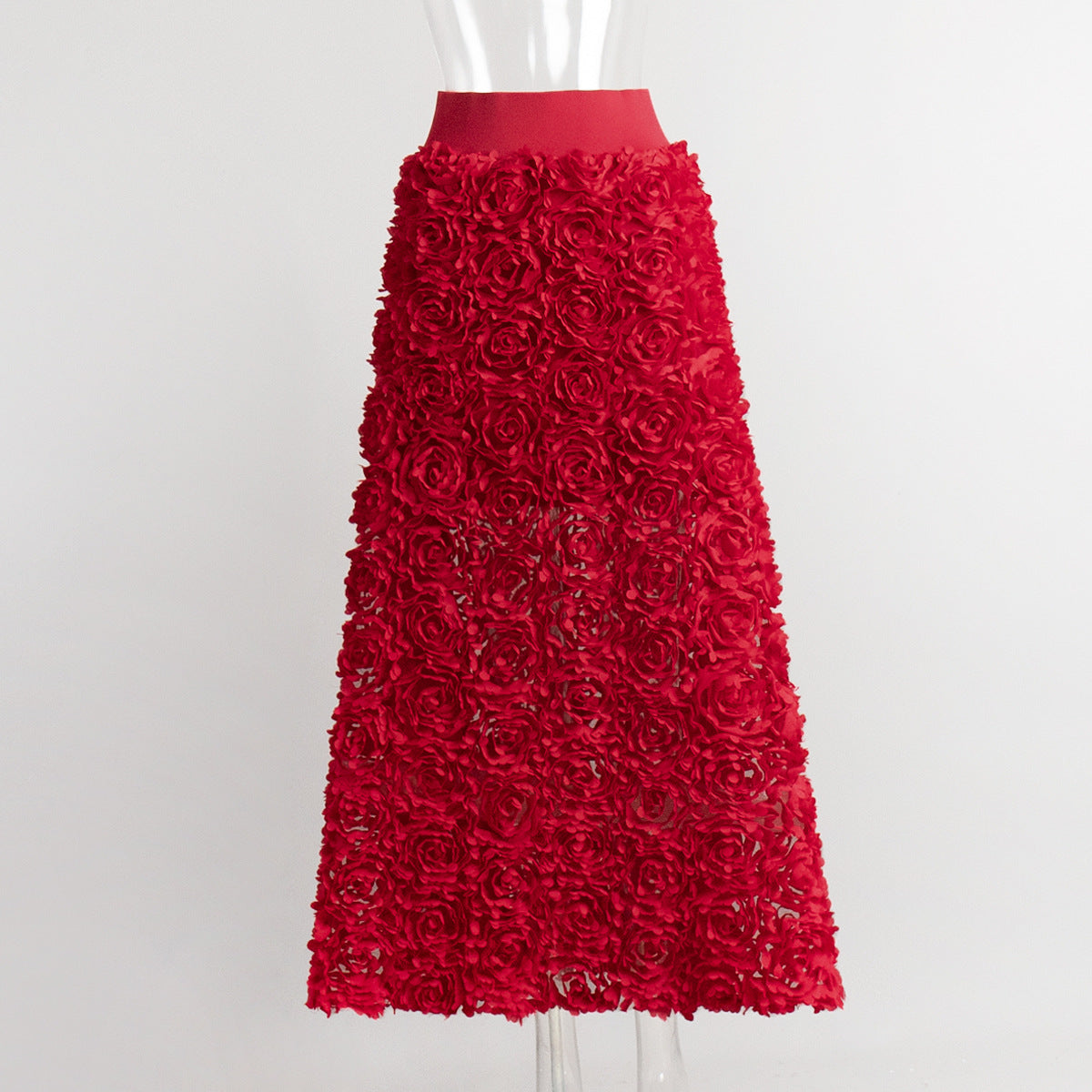 Elegant Maxi Skirt with Petal Design