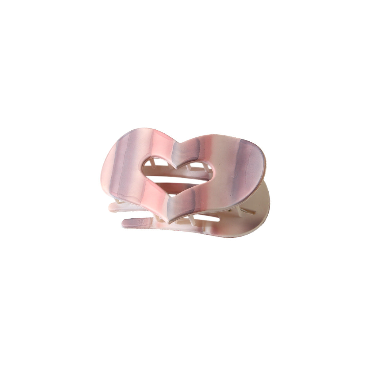 Iridescent Heart Flat Hair Claw Clip