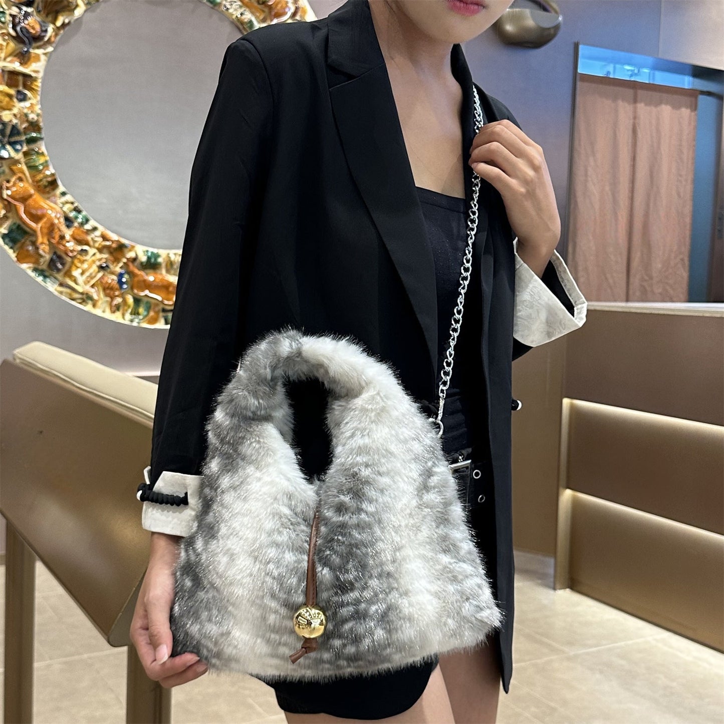 Cute Furry Tote Fluffy Crossbody Bag