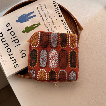 Embroidered Cotton Linen Jewelry Storage Bag for Rings and Necklaces