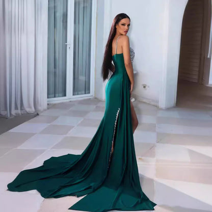 Sexy Embellished V-Neck Maxi Dress for Formal Events