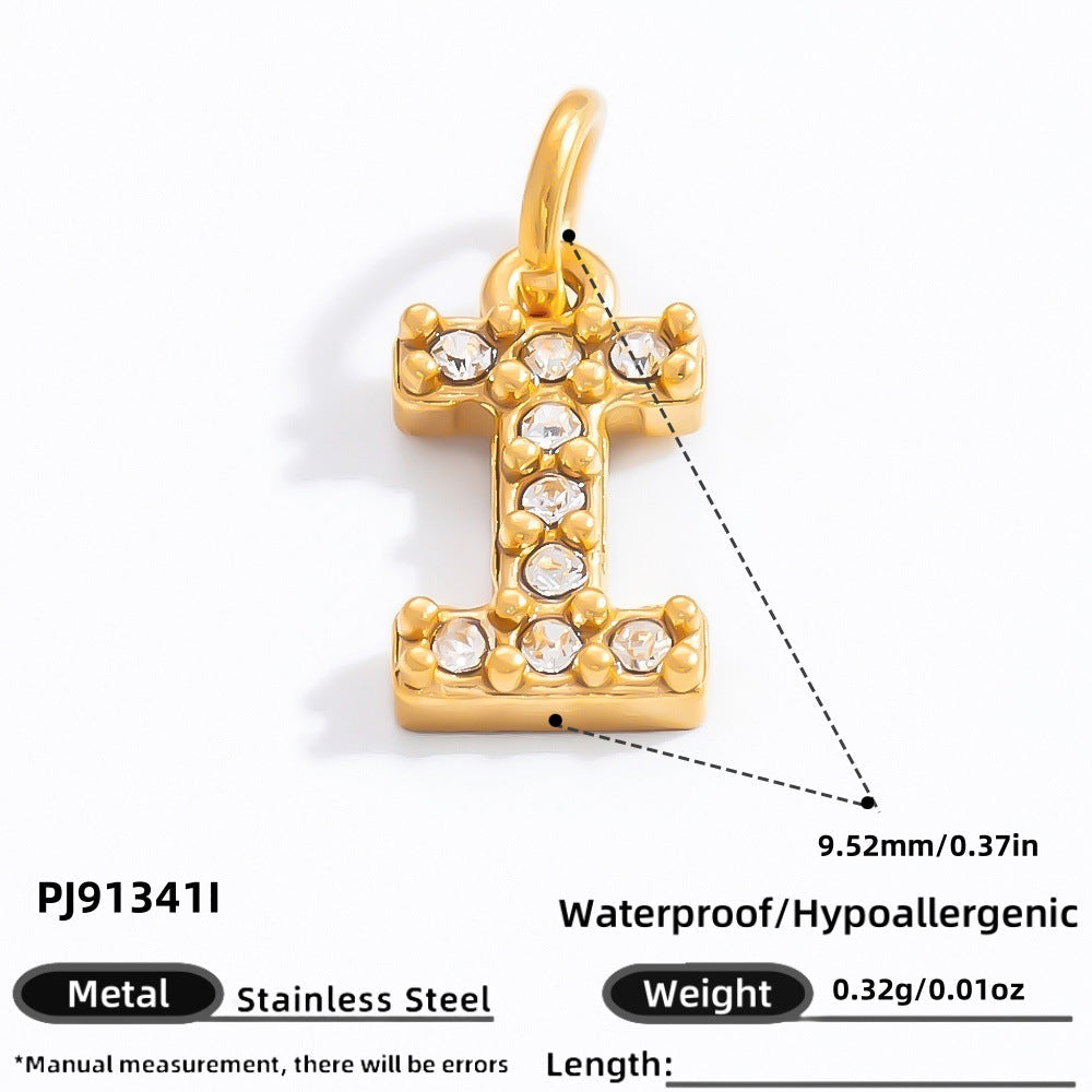 DIY Letter Pendant Necklace and Bracelet Set Stainless Steel Accessories