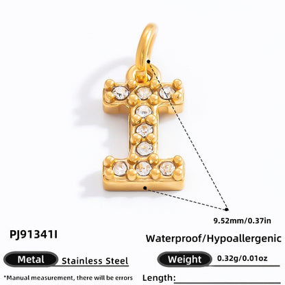 DIY Letter Pendant Necklace and Bracelet Set Stainless Steel Accessories