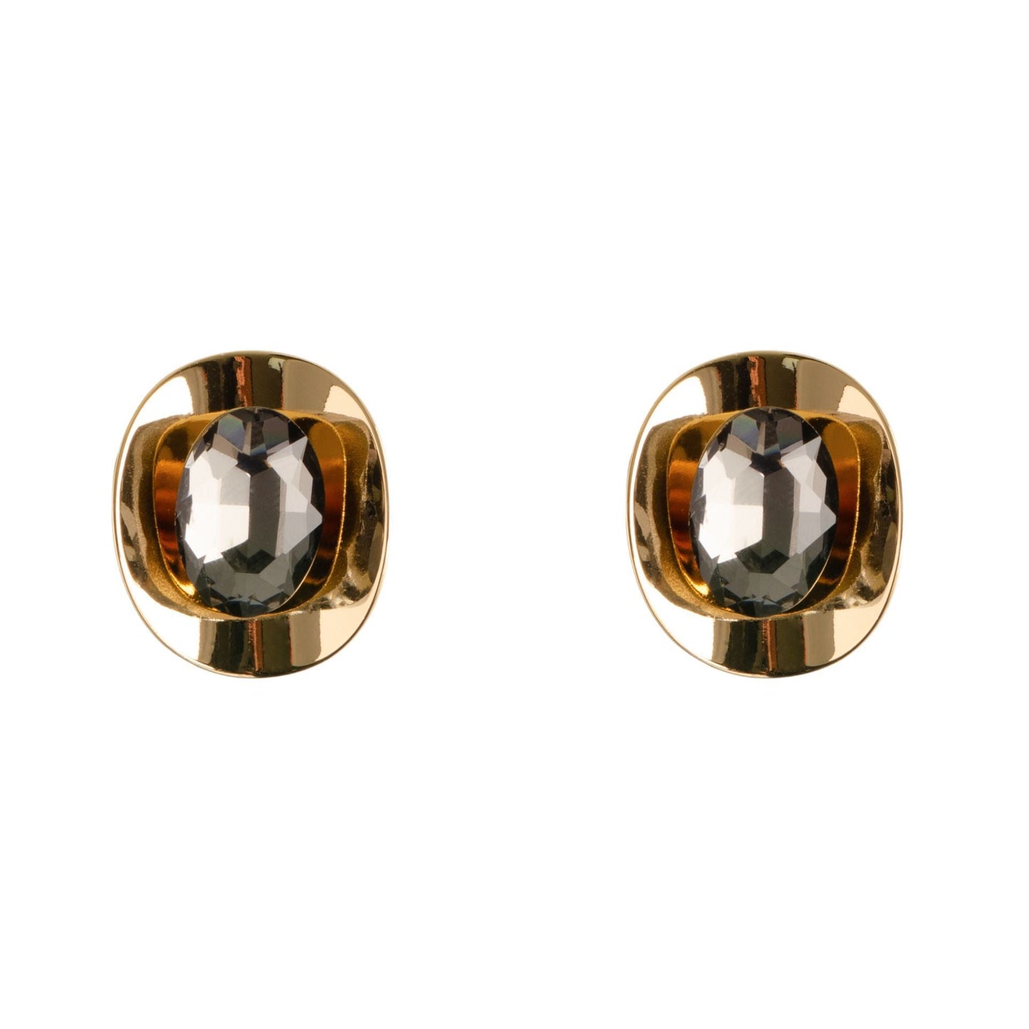 Geometric Zirconia Stud Earrings For Women Stylish Silver Pin
