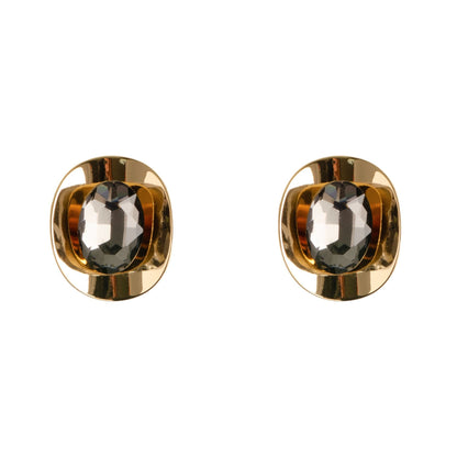 Geometric Zirconia Stud Earrings For Women Stylish Silver Pin