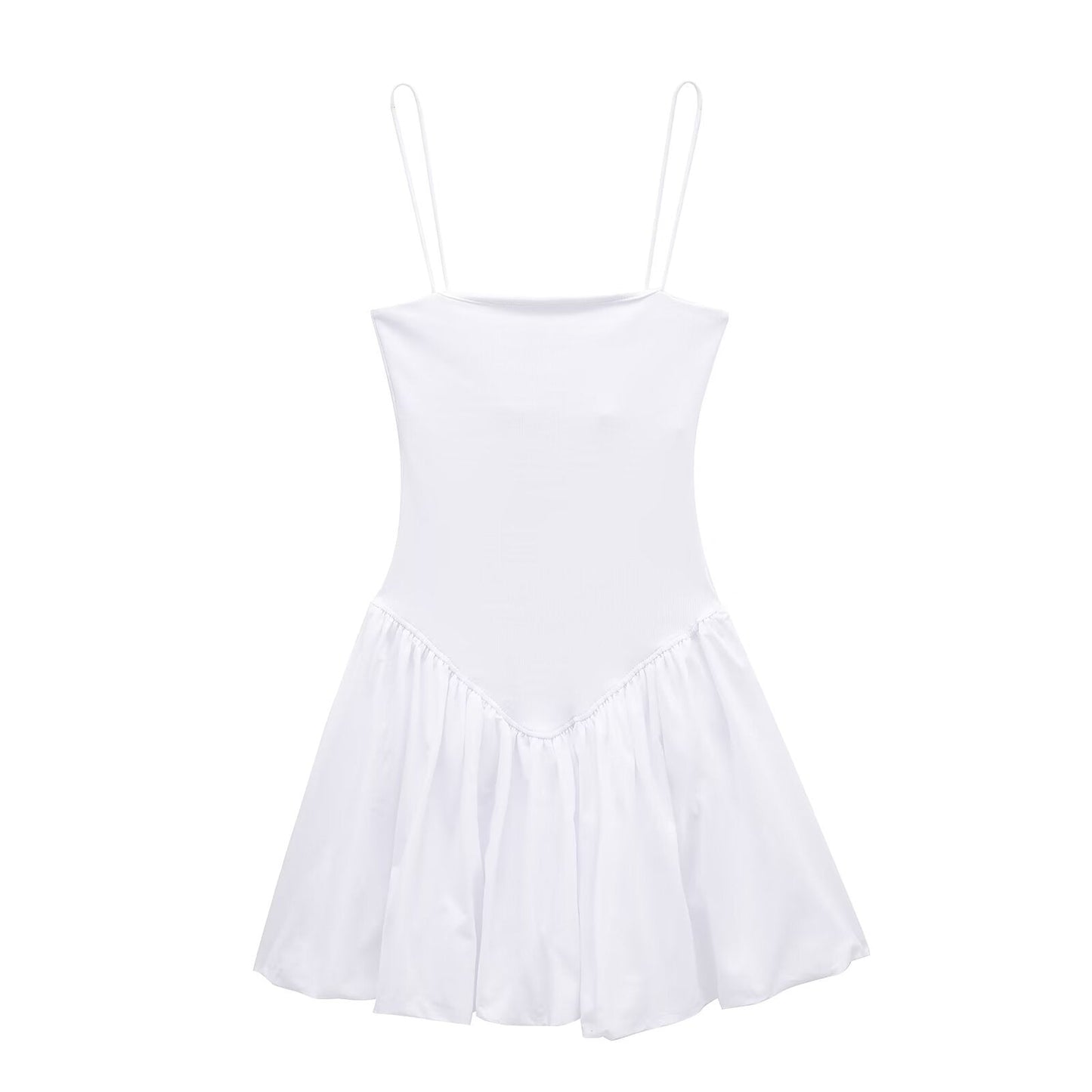 Solid Color Sleeveless Spaghetti Strap Dress