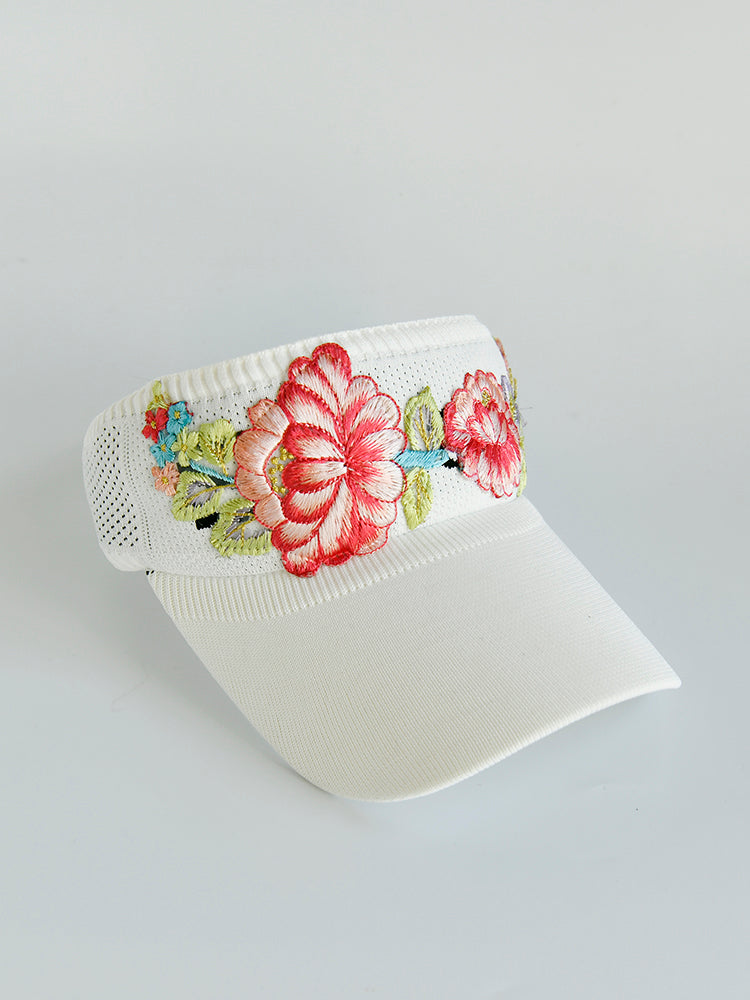 Sunshade Hat Women'S Spring And Summer National Embroidered Sunscreen Baseball Cap Outdoor Empty Top Sun Hat