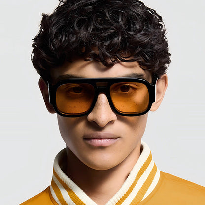 Trendy Wide-Brim Aviator Sunglasses