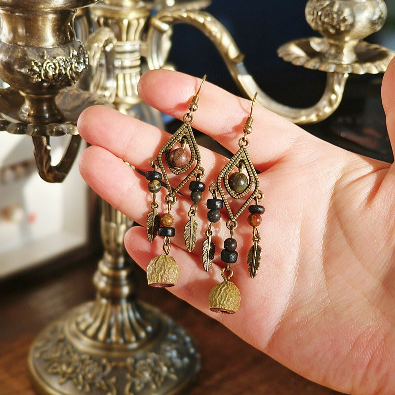 Handcrafted Vintage Geometric Feather Earrings Bohemian Style