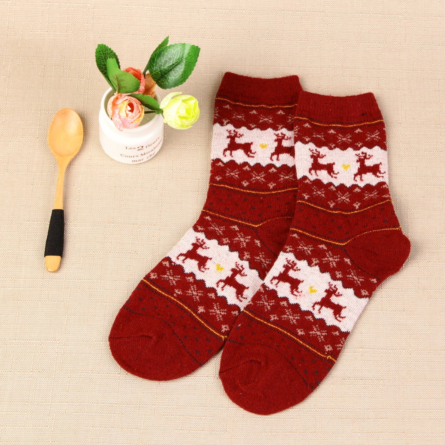 Rufia - Christmas Reindeer Pattern Warm Socks